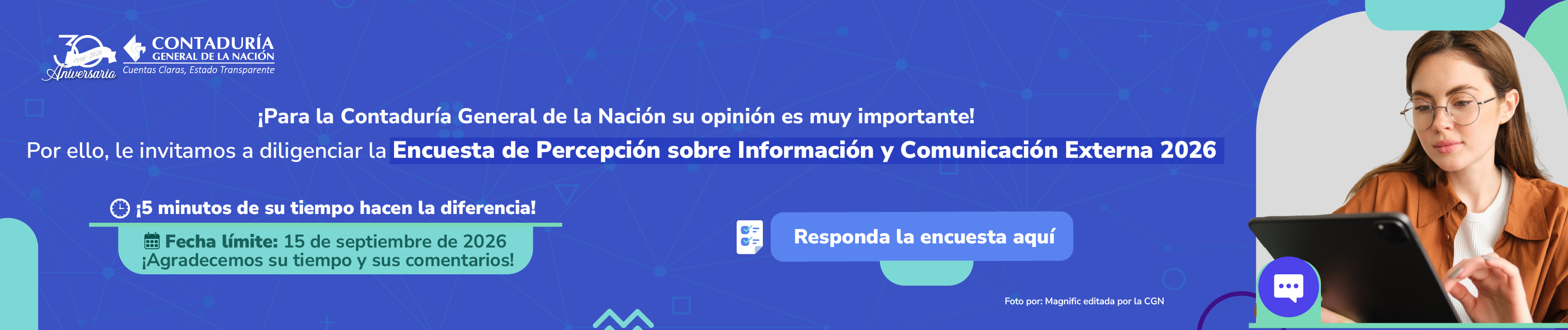 Participe en la Encuesta de Percepción sobre Información y Comunicación Externa 2026 de la CGN
